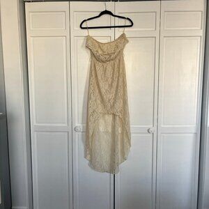 white vintage strapless dress
